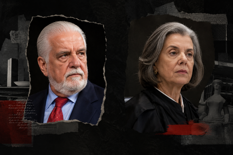 Jaques Wagner e Cármen Lúcia em fotomontagem feita por IA