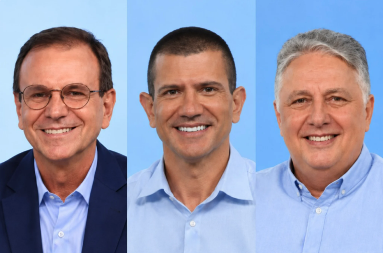 Anthony Garotinho e Douglas Ruas em montagem lado a lado; imagem ilustra a desistência de recurso no TSE e a disputa pelo governo do Rio de Janeiro.